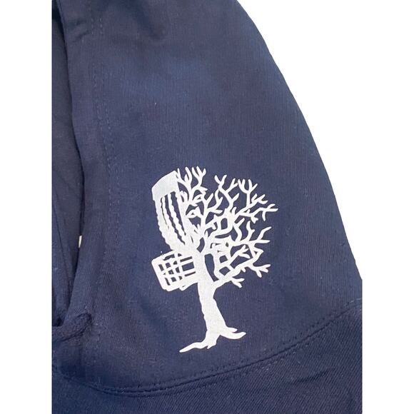 Disc Golf DNA Custom Vinyl Logo Pullover Hoodie Size L Sweatshirt Navy Blue - Picture 3 of 8